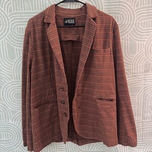 RUDE Men’s Medium plaid blazer-style jacket (casual, unstructured)